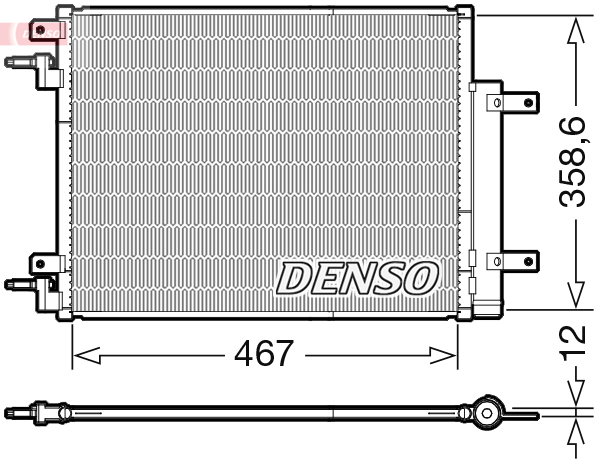 DENSO Kondensor, klimaanlæg dcn20046 for OPEL VAUXHALL