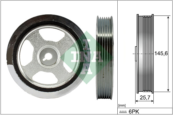 SCHAEFFLER INA Remskive, krumtapaksel 544017610 for KIA HYUNDAI