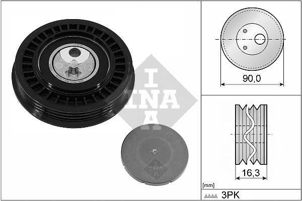 SCHAEFFLER INA Strammehjul, kilerem 531100510 for MERCEDES-BENZ