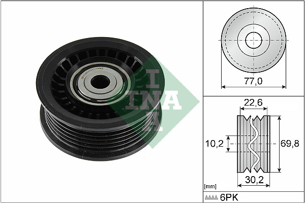 SCHAEFFLER INA Medløberhjul, multi-V-rem 532107510 for NISSAN DACIA