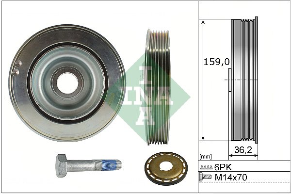 SCHAEFFLER INA Remskive, krumtapaksel 544017321 for VAUXHALL DS PEUGEOT