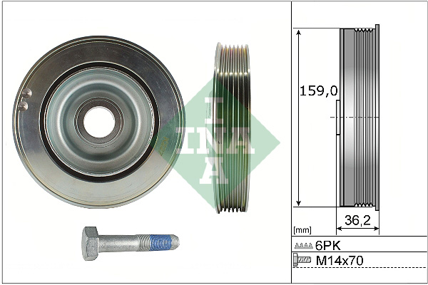 SCHAEFFLER INA Remskive, krumtapaksel 544017320 for VAUXHALL PEUGEOT