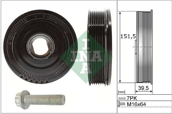 SCHAEFFLER INA Remskive, krumtapaksel 544017720 for VAUXHALL NISSAN DACIA