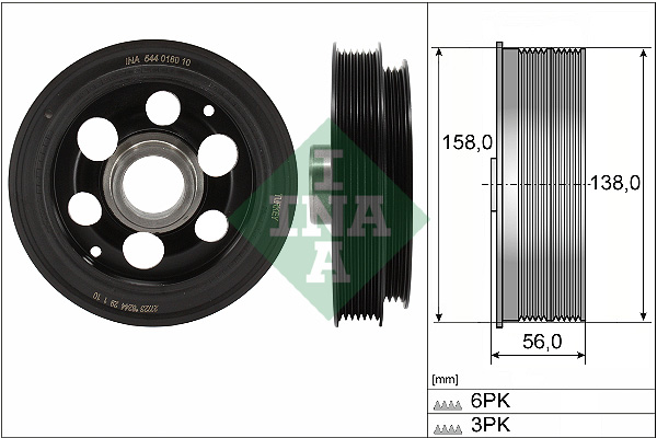 SCHAEFFLER INA Remskive, krumtapaksel 544018010 for FORD