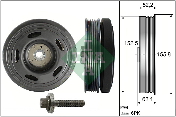 SCHAEFFLER INA Remskive, krumtapaksel 544051520 for NISSAN DACIA