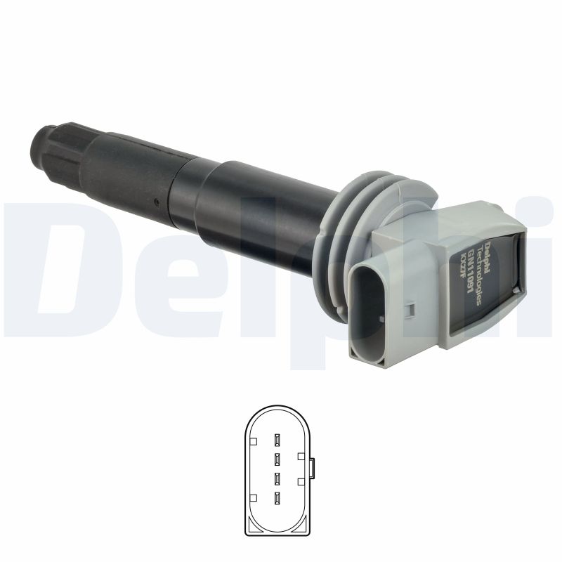 DELPHI Tændspole gn1109112b1 for PORSCHE