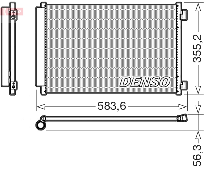 DENSO Kondensor, klimaanlæg dcn09146 for FIAT