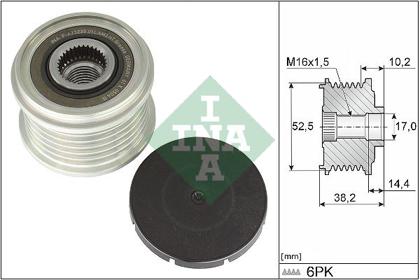 SCHAEFFLER INA Generator friløbskobling 535036910 for GENESIS KIA