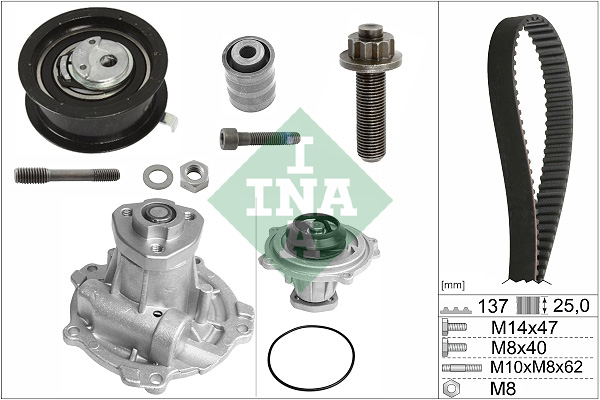 SCHAEFFLER INA Vandpumpe + tandremssæt 530037731 for VW AUDI