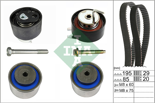 SCHAEFFLER INA Tandremssæt 530076410 for PEUGEOT LAND ROVER JAGUAR