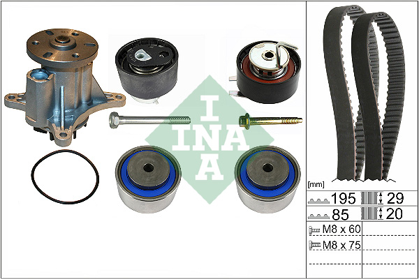 SCHAEFFLER INA Vandpumpe + tandremssæt 530076430 for PEUGEOT LAND ROVER JAGUAR