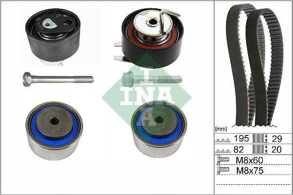 SCHAEFFLER INA Tandremssæt 530076710 for LAND ROVER JAGUAR