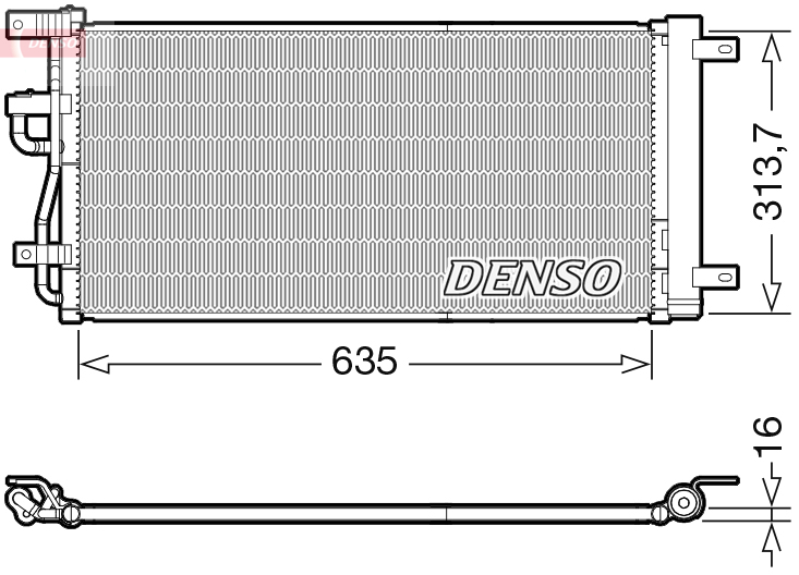 DENSO Kondensor, klimaanlæg dcn15007 for CHEVROLET OPEL