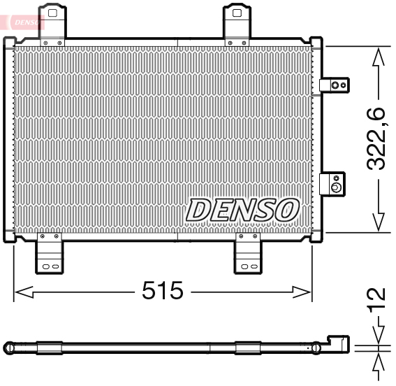 DENSO Kondensor, klimaanlæg dcn44018 for MAZDA