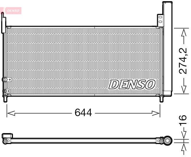 DENSO Kondensor, klimaanlæg dcn50116 for TOYOTA