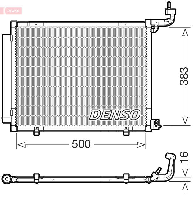 DENSO Kondensor, klimaanlæg dcn10058 for FORD