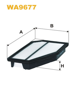 WIX FILTERS Luftfilter wa9677 Filterindsats length_mm_203|Længde [mm]|276 width_mm_206|Bredde [mm]|172 height_mm_209|Højde [mm]|45 45mm for HONDA