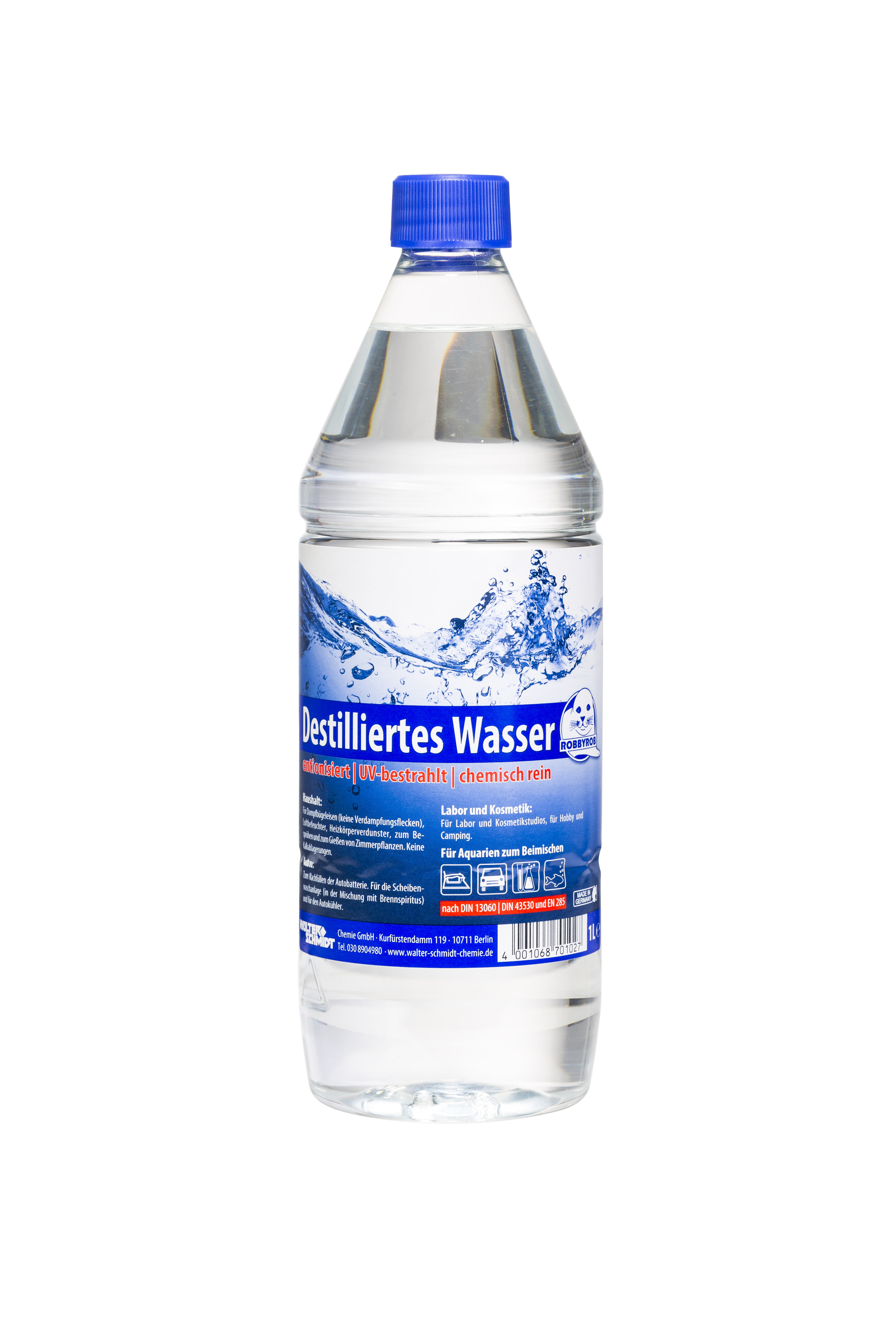 Destilleret vand 1 liter, WALTER SCHMIDT CHEMIE