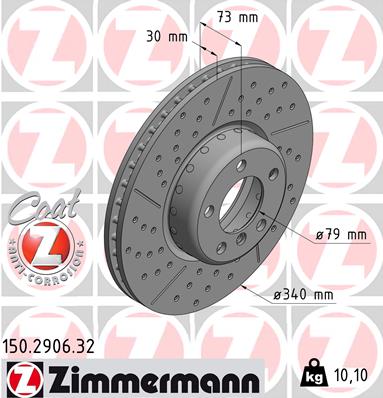 ZIMMERMANN Bremseskive 150290632 foraksel 340mm 30mm for BMW BMW (BRILLIANCE)