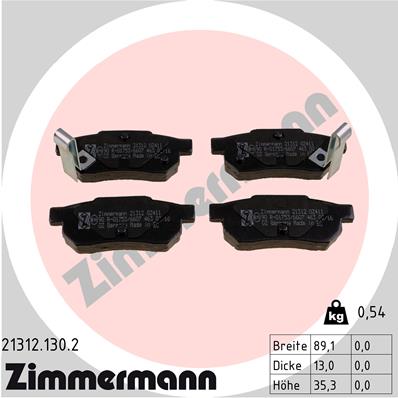 ZIMMERMANN Bremseklodser 213121302 bagaksel for HONDA ROVER