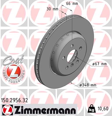 ZIMMERMANN Bremseskive 150295632 foraksel 348mm 30mm for BMW (BRILLIANCE) BMW