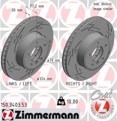 ZIMMERMANN Bremseskive 150340353 foraksel lukket 324mm 30mm for BMW (BRILLIANCE) BMW