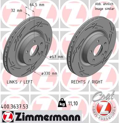 ZIMMERMANN Bremseskive 400363753 foraksel lukket 330mm 32mm for MERCEDES-BENZ MERCEDES-BENZ (BBDC)