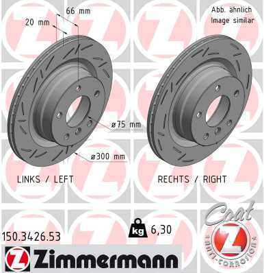 ZIMMERMANN Bremseskive 150342653 bagaksel lukket 300mm 20mm for BMW (BRILLIANCE)