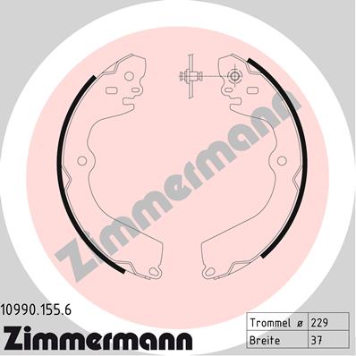 ZIMMERMANN Bremsebakkesæt, parkeringsbremse 109901556 bagaksel for NISSAN