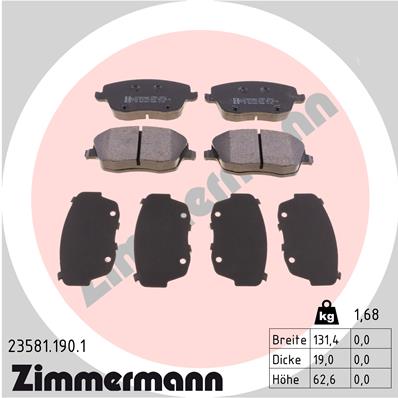 ZIMMERMANN Bremseklodser 235811901 foraksel for VAG