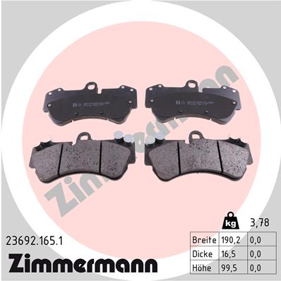ZIMMERMANN Bremseklodser 236921651 foraksel for MERCEDES-BENZ PORSCHE VAG