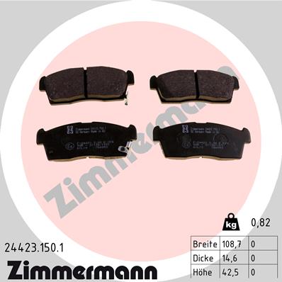 ZIMMERMANN Bremseklodser 244231501 foraksel for CITROËN/PEUGEOT MITSUBISHI SUZUKI