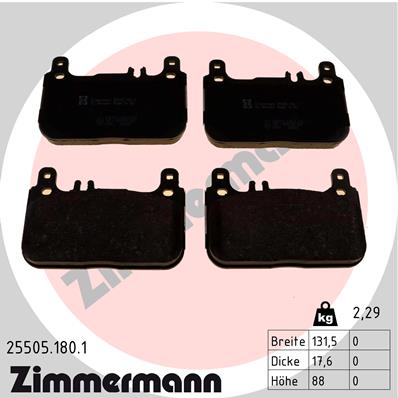 ZIMMERMANN Bremseklodser 255051801 foraksel for MERCEDES-BENZ