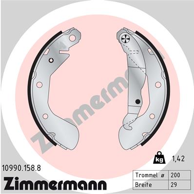ZIMMERMANN Bremsebakkesæt 109901588 bagaksel for OPEL