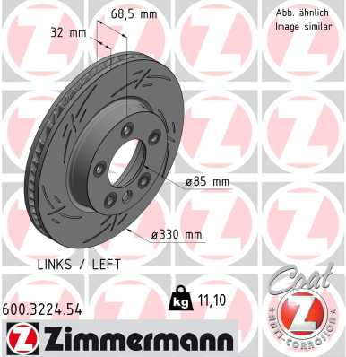 ZIMMERMANN Bremseskive 600322454 venstre foraksel lukket 330mm 32mm for PORSCHE VAG