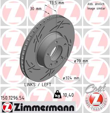 ZIMMERMANN Bremseskive 150129654 venstre foraksel lukket 324mm 30mm for BMW