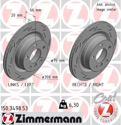 ZIMMERMANN Bremseskive 150349853 bagaksel lukket 300mm 20mm for BMW
