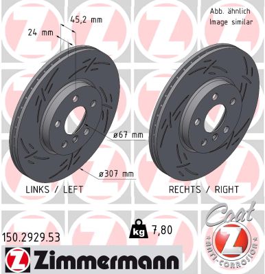 ZIMMERMANN Bremseskive 150292953 foraksel lukket 307mm 24mm for BMW (BRILLIANCE) MINI BMW