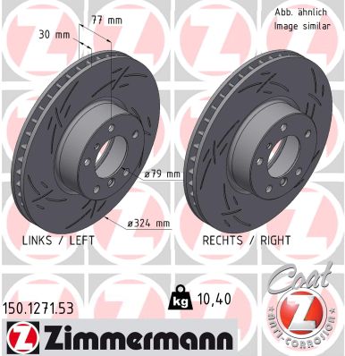 ZIMMERMANN Bremseskive 150127153 foraksel lukket 324mm 30mm for BMW
