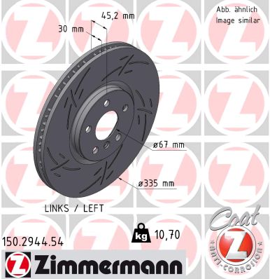 ZIMMERMANN Bremseskive 150294454 venstre foraksel lukket 335mm 30mm for MINI
