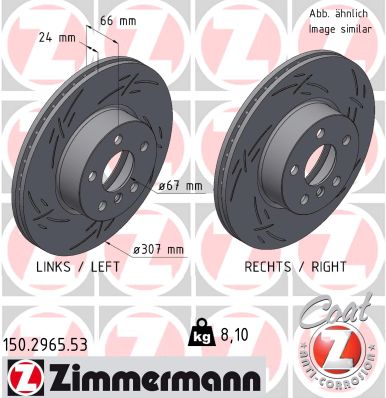 ZIMMERMANN Bremseskive 150296553 foraksel lukket 307mm 24mm for BMW