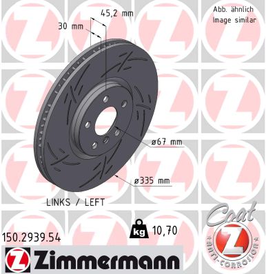 ZIMMERMANN Bremseskive 150293954 venstre foraksel lukket 335mm 30mm for BMW MINI