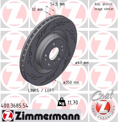 ZIMMERMANN Bremseskive 400368554 venstre foraksel lukket 350mm 32mm for MERCEDES-BENZ