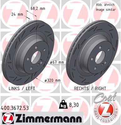 ZIMMERMANN Bremseskive 400367253 bagaksel lukket 320mm 24mm for MERCEDES-BENZ