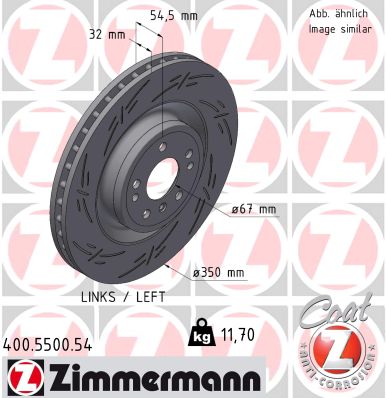 ZIMMERMANN Bremseskive 400550054 venstre foraksel lukket 350mm 32mm for MERCEDES-BENZ