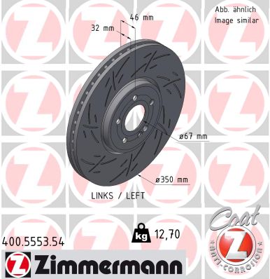 ZIMMERMANN Bremseskive 400555354 venstre foraksel lukket 350mm 32mm for MERCEDES-BENZ