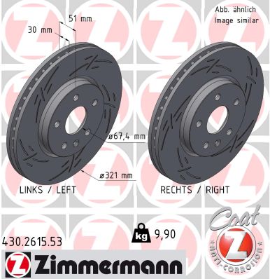 ZIMMERMANN Bremseskive 430261553 foraksel lukket 321mm 30mm for OPEL GENERAL MOTORS BUICK