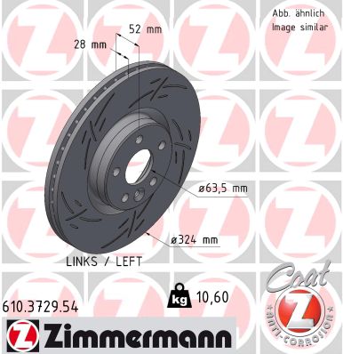 ZIMMERMANN Bremseskive 610372954 venstre foraksel lukket 324mm 28mm for VOLVO