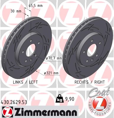 ZIMMERMANN Bremseskive 430262953 foraksel lukket 321mm 30mm for OPEL GENERAL MOTORS