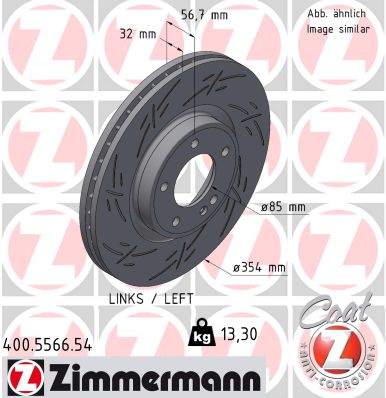 ZIMMERMANN Bremseskive 400556654 venstre foraksel lukket 354mm 32mm for MERCEDES-BENZ